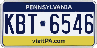PA license plate KBT6546