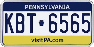 PA license plate KBT6565