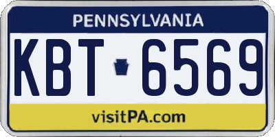 PA license plate KBT6569