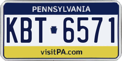 PA license plate KBT6571