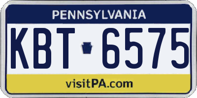 PA license plate KBT6575