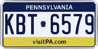 PA license plate KBT6579