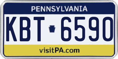 PA license plate KBT6590