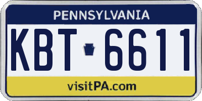 PA license plate KBT6611