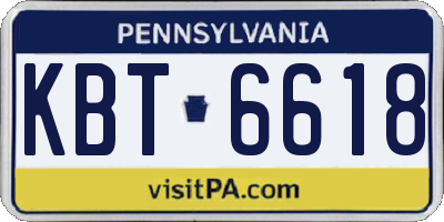 PA license plate KBT6618