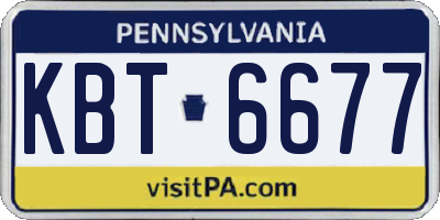 PA license plate KBT6677