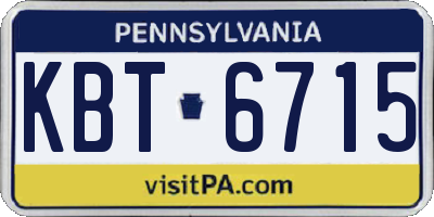 PA license plate KBT6715