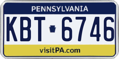 PA license plate KBT6746