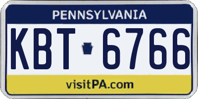 PA license plate KBT6766