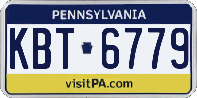 PA license plate KBT6779