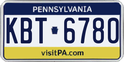 PA license plate KBT6780