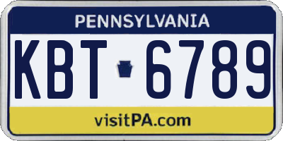 PA license plate KBT6789