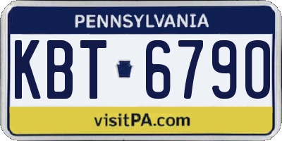 PA license plate KBT6790
