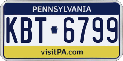 PA license plate KBT6799