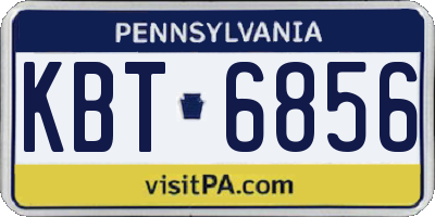 PA license plate KBT6856