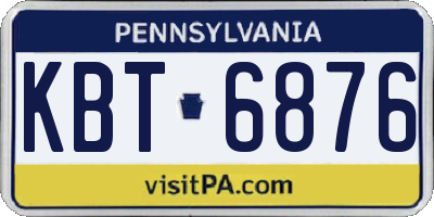 PA license plate KBT6876