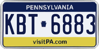 PA license plate KBT6883