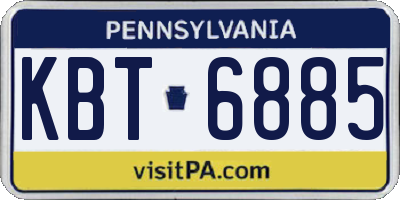 PA license plate KBT6885