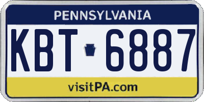 PA license plate KBT6887