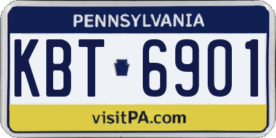 PA license plate KBT6901