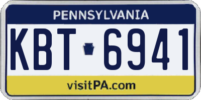 PA license plate KBT6941