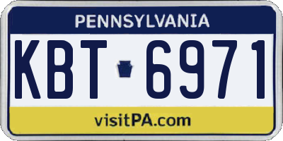 PA license plate KBT6971