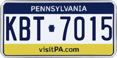 PA license plate KBT7015
