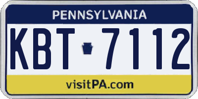 PA license plate KBT7112