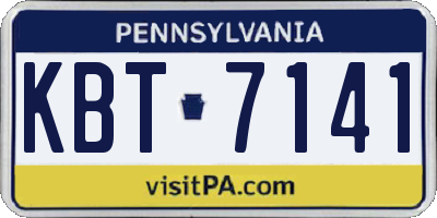 PA license plate KBT7141