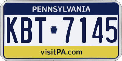 PA license plate KBT7145