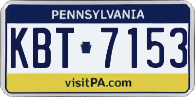 PA license plate KBT7153