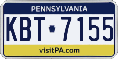 PA license plate KBT7155