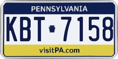 PA license plate KBT7158