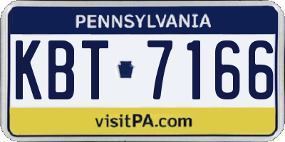 PA license plate KBT7166