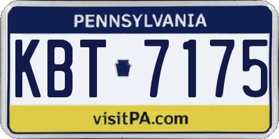 PA license plate KBT7175