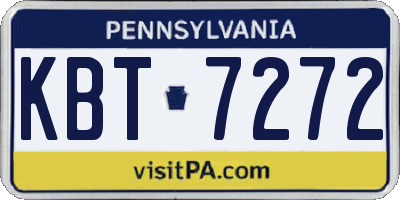 PA license plate KBT7272