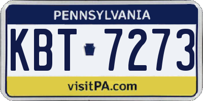 PA license plate KBT7273