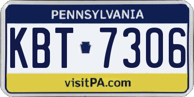 PA license plate KBT7306