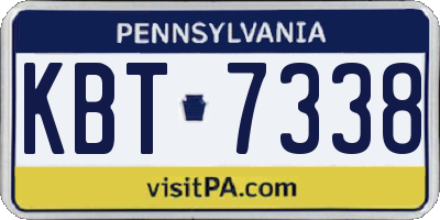 PA license plate KBT7338