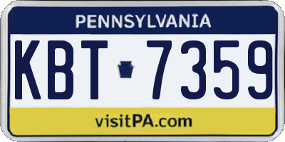 PA license plate KBT7359