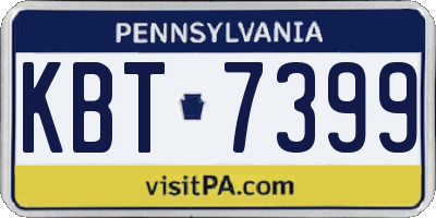 PA license plate KBT7399