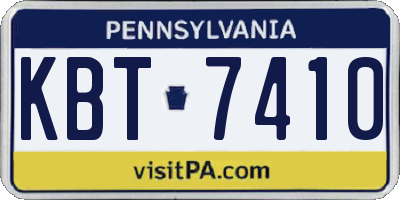 PA license plate KBT7410