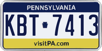 PA license plate KBT7413