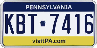 PA license plate KBT7416