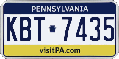 PA license plate KBT7435