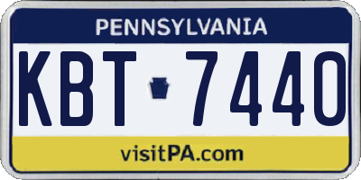 PA license plate KBT7440