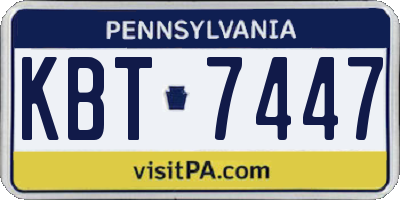 PA license plate KBT7447