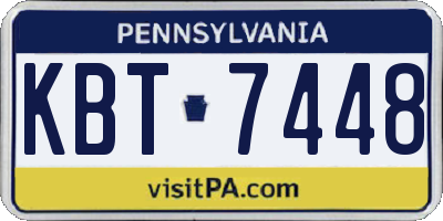 PA license plate KBT7448