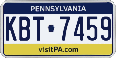 PA license plate KBT7459