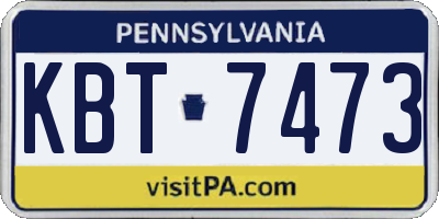 PA license plate KBT7473